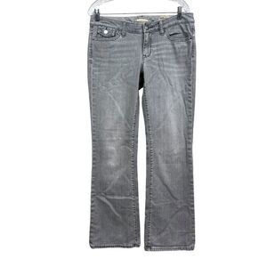 GAP Womens Jeans Boot Cut Stretch Y2K Flap Pockets Low Rise Zip Gray Sz‎ 30/10